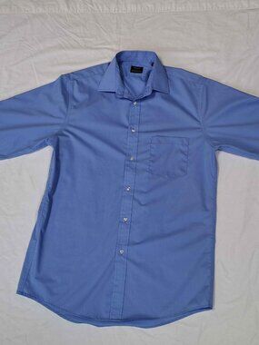 Arrow Dress Shirt Men’s M Blue Button Down Long Sleeve Regular Fit